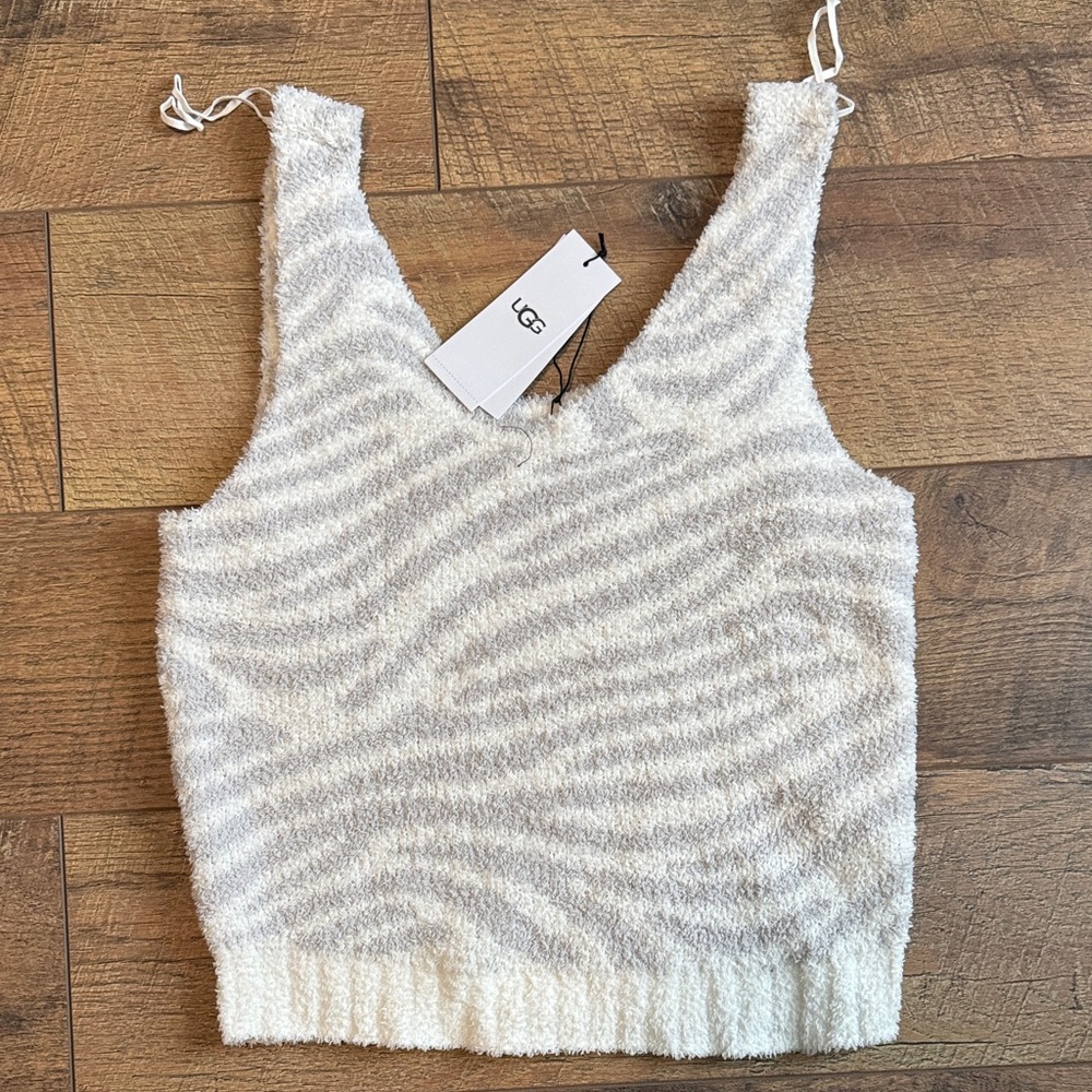 UGG Women's Soft Cream and Gray Tank Top